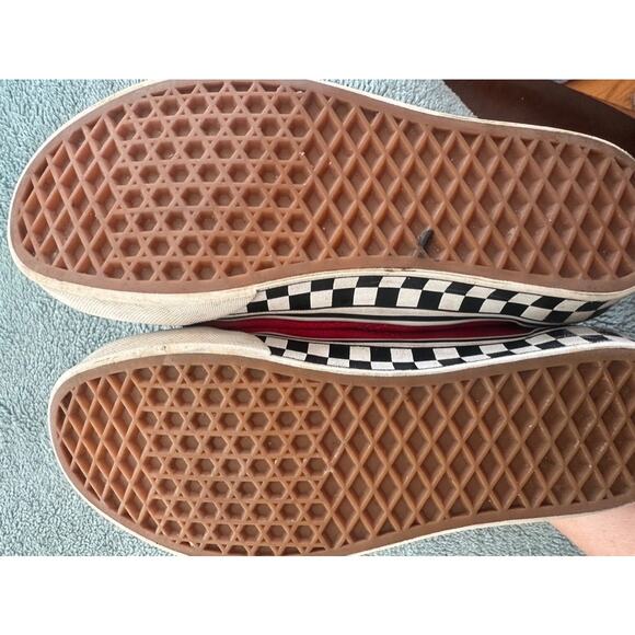 Vans Old Skool V Black Red Velcro Sneakers Size 7.5 - Picture 7 of 7